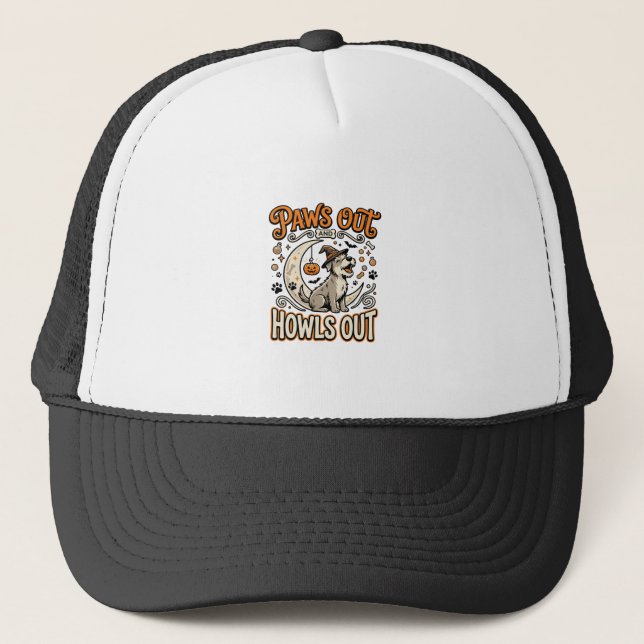 Dog Halloween Howl Party Trucker Hat (Front)