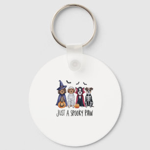 Dog Halloween Just a Spooky Paw Key Ring