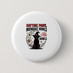 Dog Halloween Midnight Howls 6 Cm Round Badge