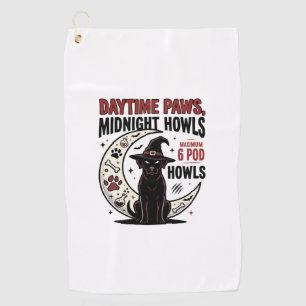 Dog Halloween Midnight Howls Golf Towel