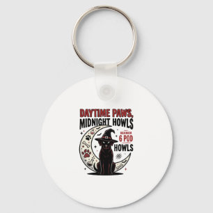 Dog Halloween Midnight Howls Key Ring