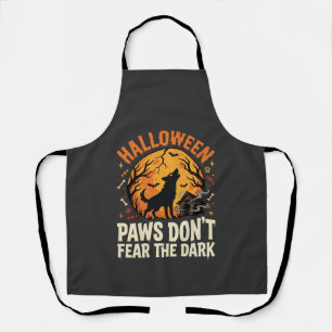 Dog Halloween Moon Paws Apron