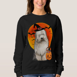 Dog Halloween Old English Sheepdog Jack O Lantern Sweatshirt
