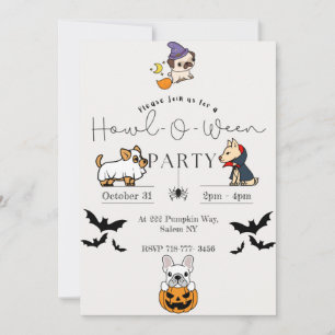 Dog Halloween Party Invitations