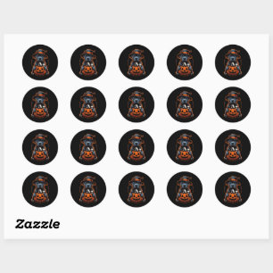 Dog Halloween - Pitbull Witch Classic Round Sticker