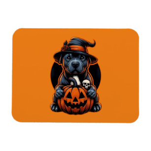 Dog Halloween - Pitbull Witch Magnet