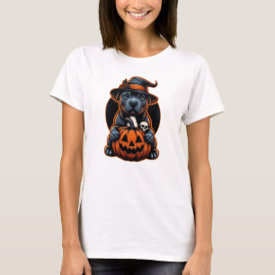 Dog Halloween - Pitbull Witch T-Shirt