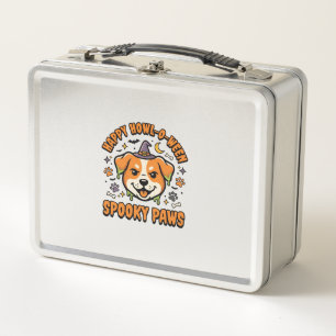 Dog Halloween Spooky Paws Metal Lunch Box