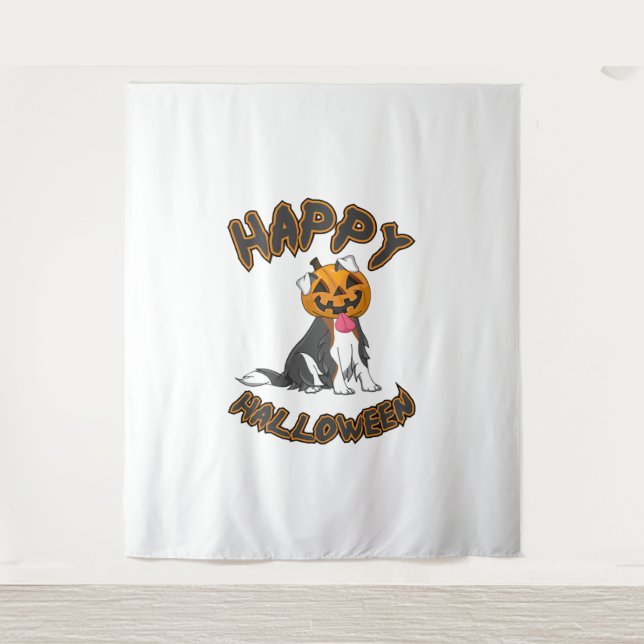 Dog Halloween T ShirtHappy Halloween Dog T Shirt Tapestry (Front)
