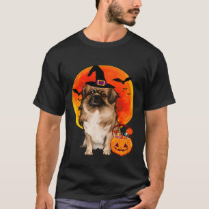 Dog Halloween Tibetan Spaniel Jack O Lantern Pumpk T-Shirt