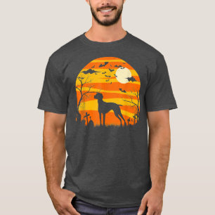 Dog Halloween Vizsla Dog Jack O Lantern Pumpkin T-Shirt