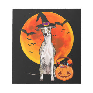 Dog Halloween Whippet Jack O Lantern Pumpkin T-Shi Notepad