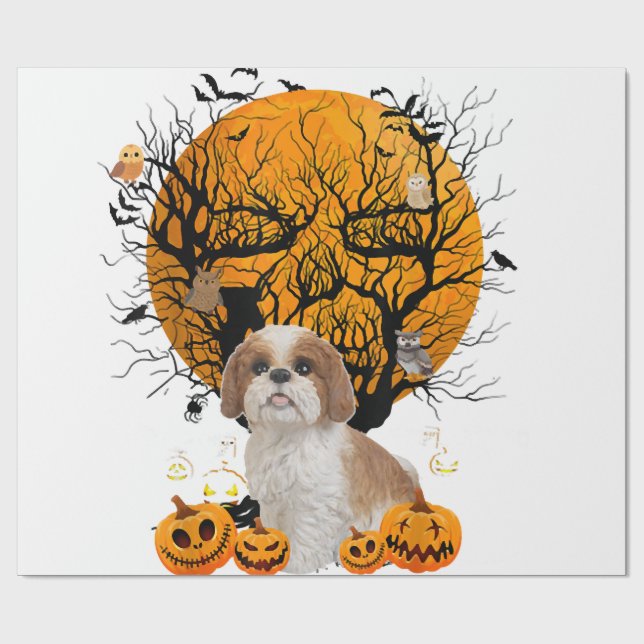 Dog Halloween Wrapping Paper (Flat)