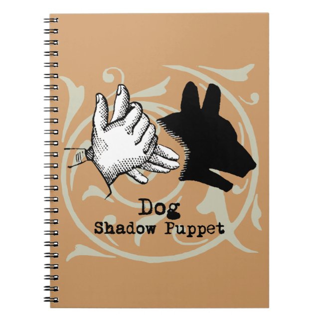 Dog Hand Puppet Shadow Games Vintage Notebook (Front)