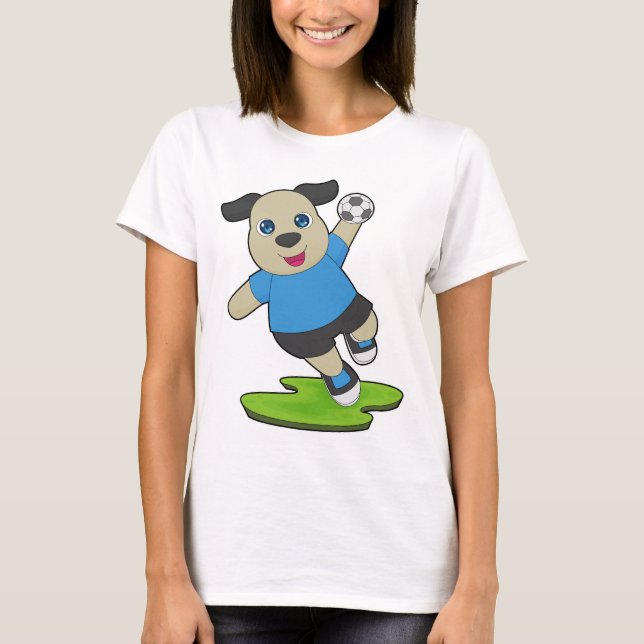 Dog Handball player Handball Sports T-Shirt (Front)