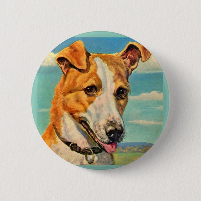 dog handsome dog 6 cm round badge (Front)