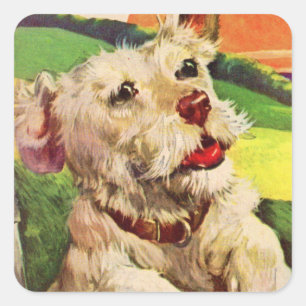 dog handsome dog square sticker