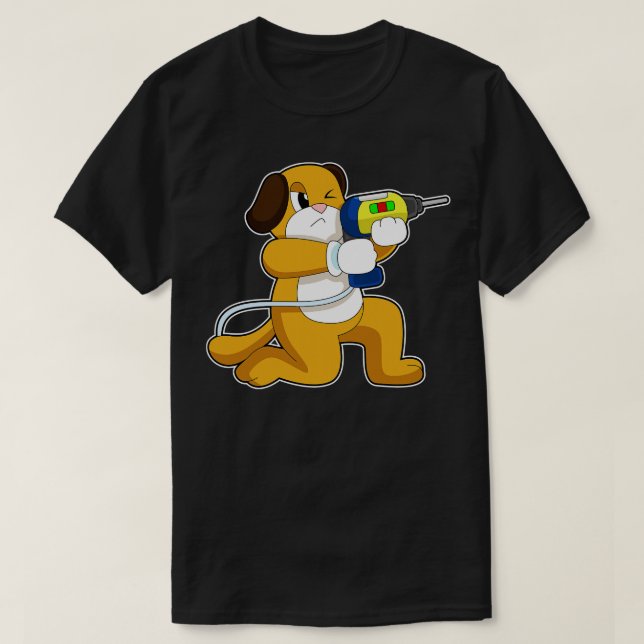 Dog Handyman Drill  T-Shirt (Design Front)