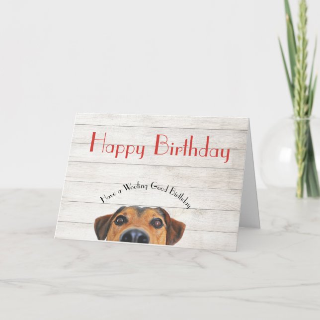 Dog Happy Birthday Funny Greeting Card (Front)