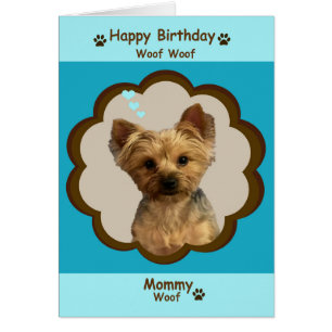 Dog Happy Birthday Mummy from Yorkie with photo