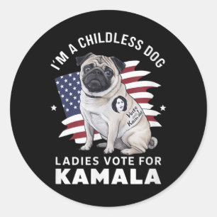 Dog Harris Tattoo Childless Dog Ladies Vote For Ka Classic Round Sticker