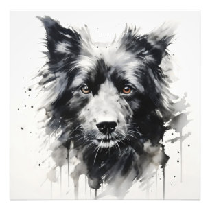 Dog Head Ink Painting Photo Print