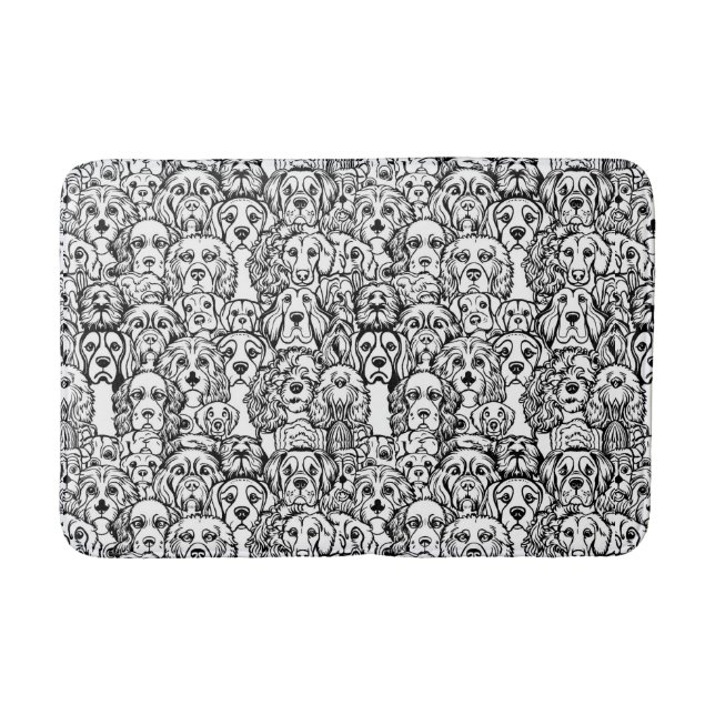 Dog Head Pattern Bath Mat (Front)