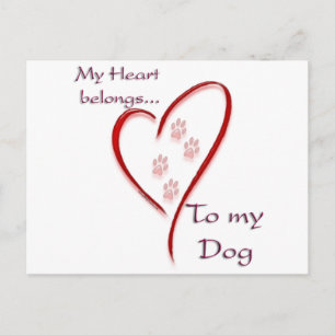 Dog Heart Belongs Postcard
