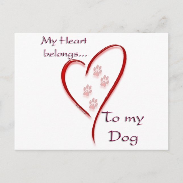 Dog Heart Belongs Postcard (Front)
