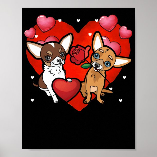 Dog Heart Valentines Day for Couple Poster (Front)