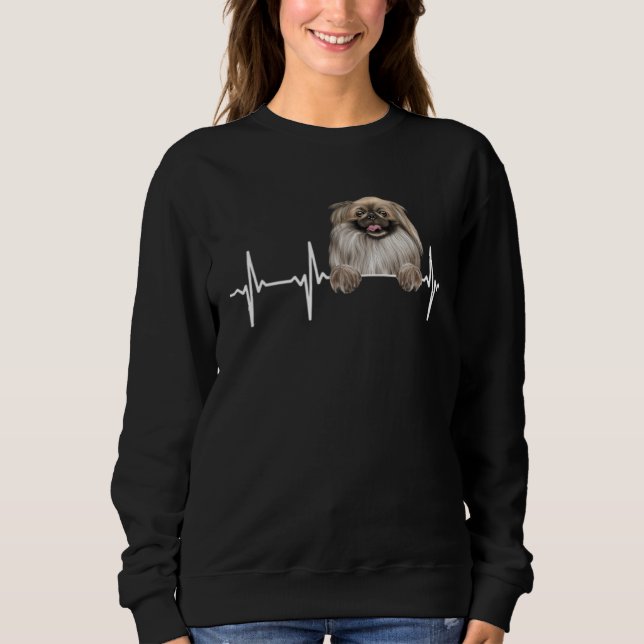 Dog Heartbeat For Pekingese Sweatshirt (Front)