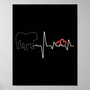 Dog Heartbeat Love For Dogs Lover Bulldog Poster
