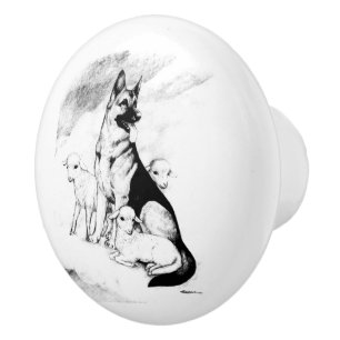 Dog Heaven, the Master's Flock Ceramic Knob