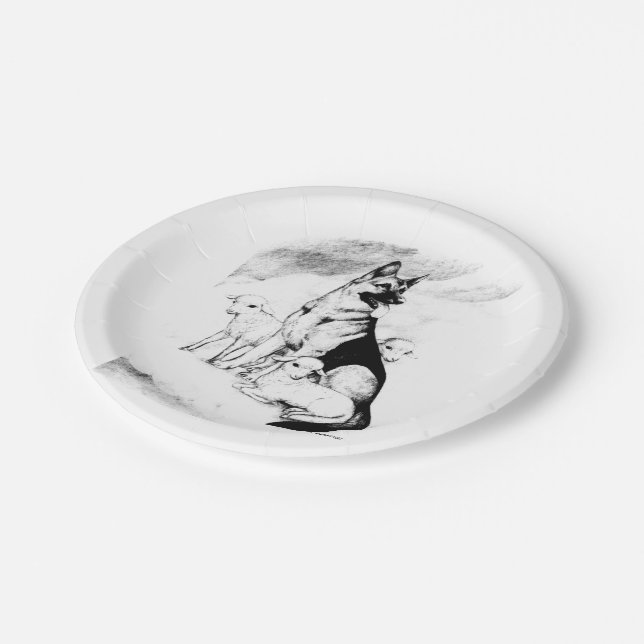 Dog Heaven, the Master's Flock Paper Plate (Angled)