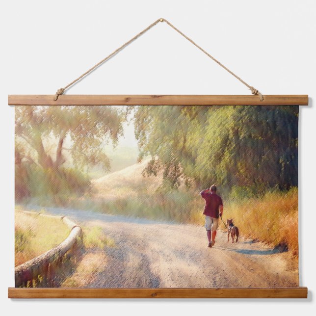 DOG HEAVEN Wood Topped Wall Tapestry (Front)