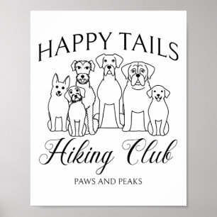 Dog Hiking Adventure Club Mountain Outdoors Men Wo Poster