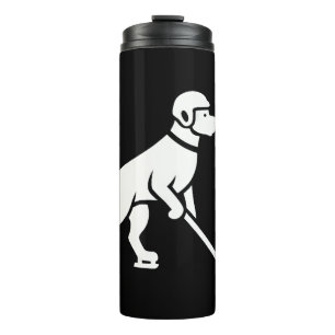 Dog Hockey Player Silhouette Thermal Tumbler
