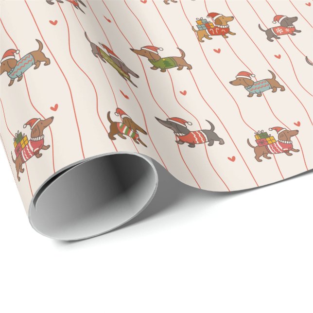 Dog Holiday Christmas Wrapping Paper (Roll Corner)