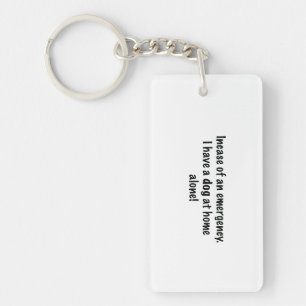 Dog home alone keyring