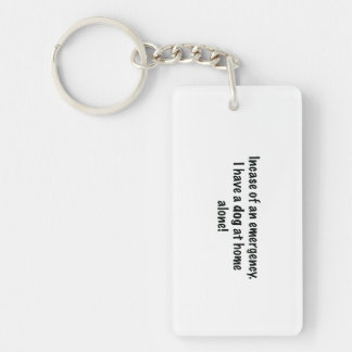 Dog home alone keyring