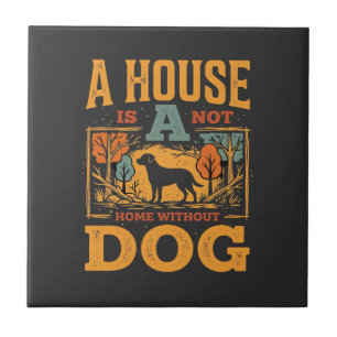 Dog Home Vintage House Ceramic Tile
