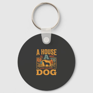 Dog Home Vintage House Key Ring