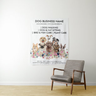Dog Home Visit Care Service Backdrop Tapestry