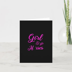 Dog Horse Cute Funny Horseback Riding Gift Women  Card