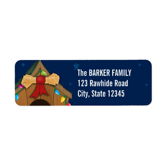 Dog House Christmas Return Address Label (Front)