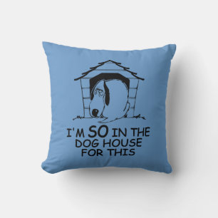 DOG HOUSE custom colour throw pillow