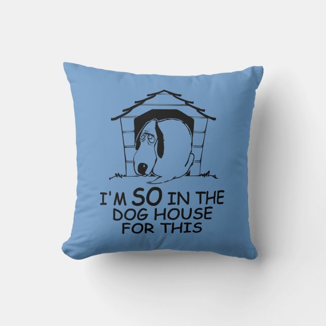 DOG HOUSE custom colour throw pillow (Front)