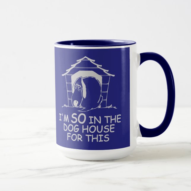 DOG HOUSE mug - choose style & colour (Right)