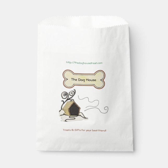 Dog House PETS TREATS HOME BUSINESS Favour Bag (Front)