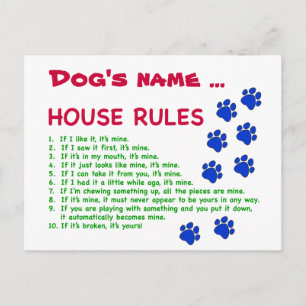Dog House Rules - rules to live by Postcard